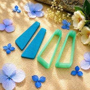 Slanted Bar Polymer Clay Earring Cutter Pair #2 - 6 cm image 1