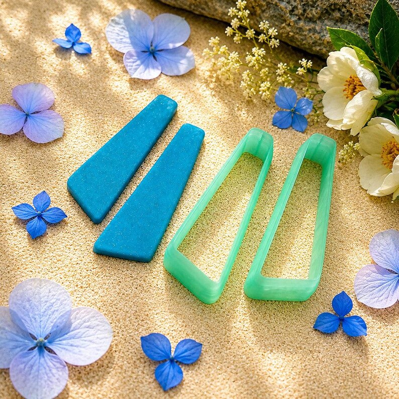 Slanted Bar Polymer Clay Earring Cutter Pair #2 - 6 cm image 1