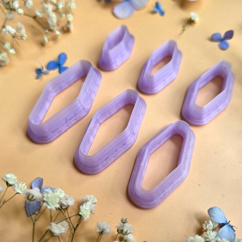 Smooth Marquise Pendant Bail Clay Cutter Set #12 - 6 Sizes, 2.5-5 cm image 6