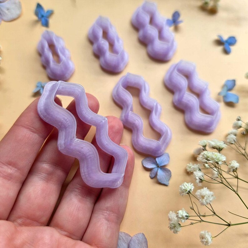 Wavy Ribbon Pendant Bail Clay Cutter Set #16 - 6 Sizes, 2.5-5 cm image 7