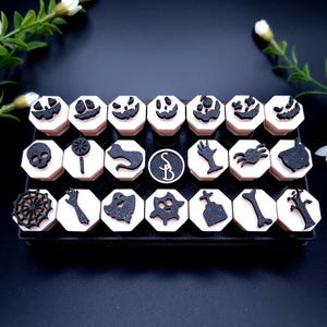 SweetyBijou Spooky Night Halloween Stamps Set - 20 Tiny Stamps in Luxury Box
