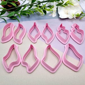 10pcs Earrings Cutters Set #7, Polymer Clay Cutters, Clay Cutters for Polymer Clay Jewelry Plastic Cutters SweetyBijou Tools