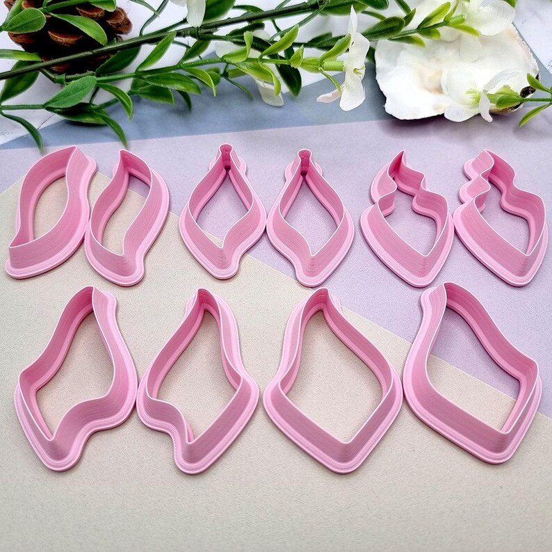 10pcs Earrings Cutters Set #7, Polymer Clay Cutters, Clay Cutters for Polymer Clay Jewelry Plastic Cutters SweetyBijou Tools