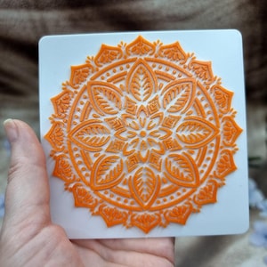 Mandala #7 Texture for Polymer Clay - 10 or 12 cm image 1