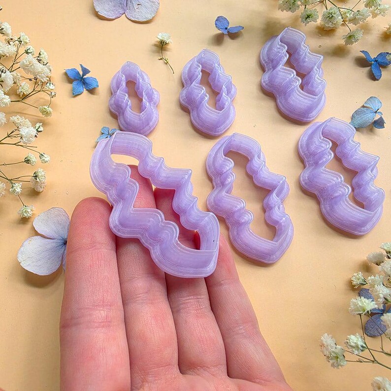 Lobed Teardrop Pendant Bail Clay Cutter Set #11 - 6 Sizes, 2.5-5 cm image 2
