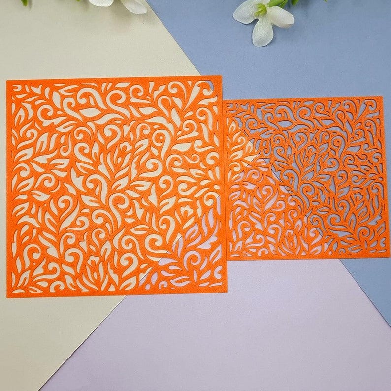 Leaves Floral Polymer Clay Stencil - Reusable Texture Tool image 3