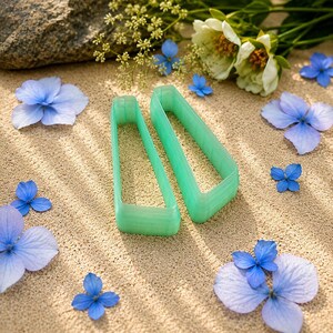 Slanted Bar Polymer Clay Earring Cutter Pair #2 - 6 cm image 2