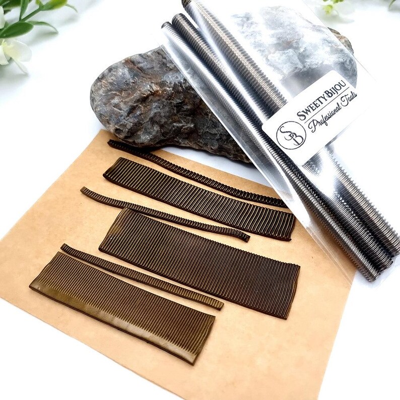 SweetyBijou Set of 3 textured metal rod tool for polymer clay