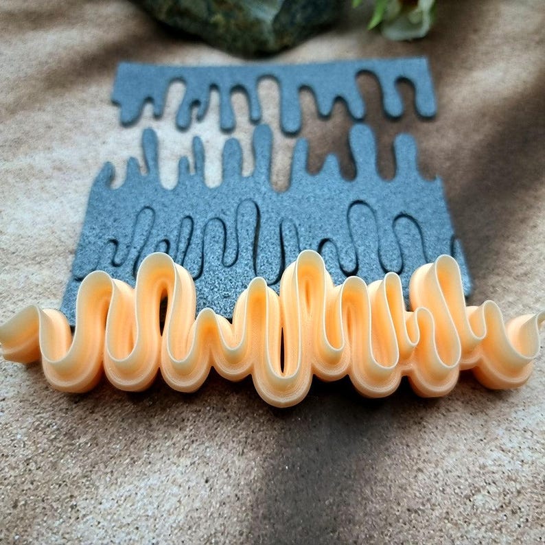 Paint drops #1 Clay Blade - 12 cm Patterned Edge for Polymer and Metal Clay image 2