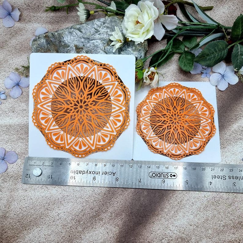 Mandala #4 Texture for Polymer Clay - 10 or 12 cm image 3