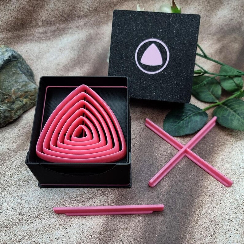 SweetyBijou 6 Smooth Triangle Cutters in Set - Perfectly Aligned Imprint Cutters #22