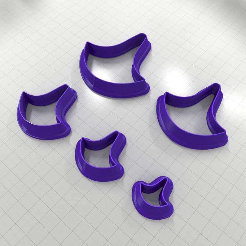 SHIELD#3 - Set of 5 Polymer Clay Cutters Plastic Cutters SweetyBijou Tools