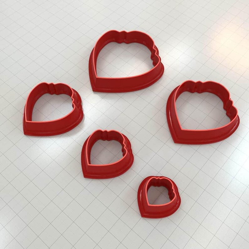 Wavy Heart Clay Cutter Plastic Cutters SweetyBijou Tools