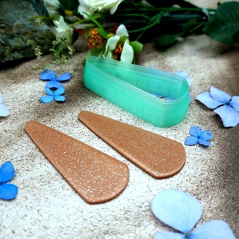 Long Teardrop Polymer Clay Earring Cutter #9 - 6 cm image 7