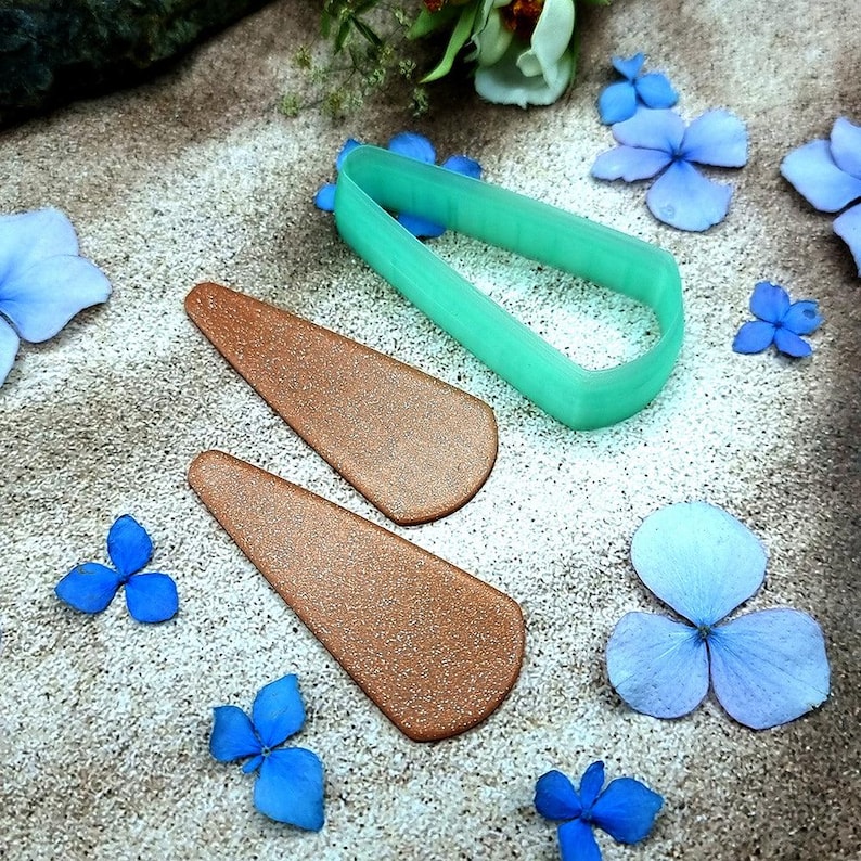Long Teardrop Polymer Clay Earring Cutter #9 - 6 cm image 1