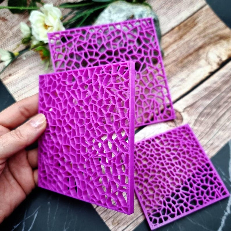 Deep Crackle Polymer Clay Stencil - Reusable Texture Tool image 5