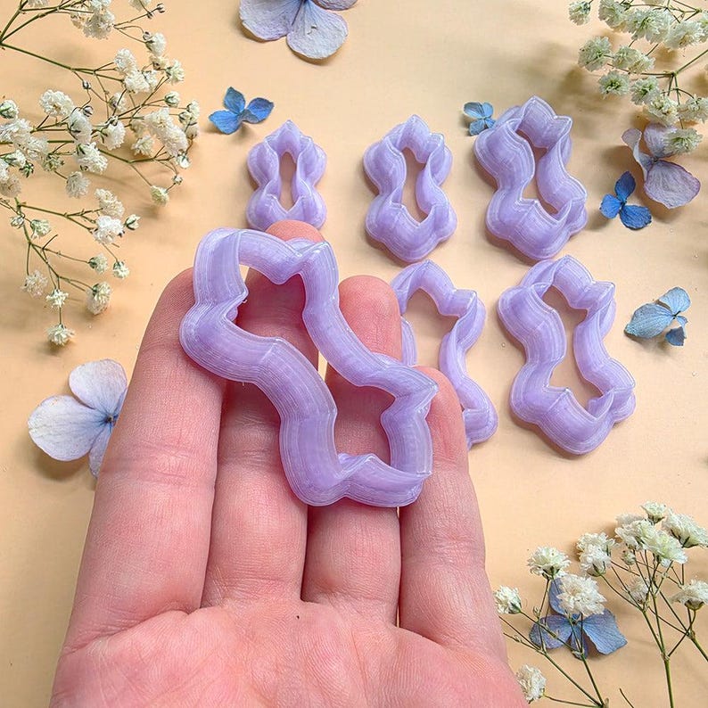 Organic Lobed Pendant Bail Clay Cutter Set #8 - 6 Sizes, 2.5-5 cm image 2