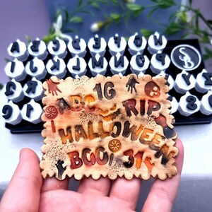 SweetyBijou ABC Stamps - Halloween Style - English Alphabet and Digits in Convenient Box