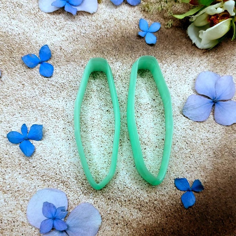 Faceted Marquise Polymer Clay Earring Cutter Pair #21 - 6 cm image 4