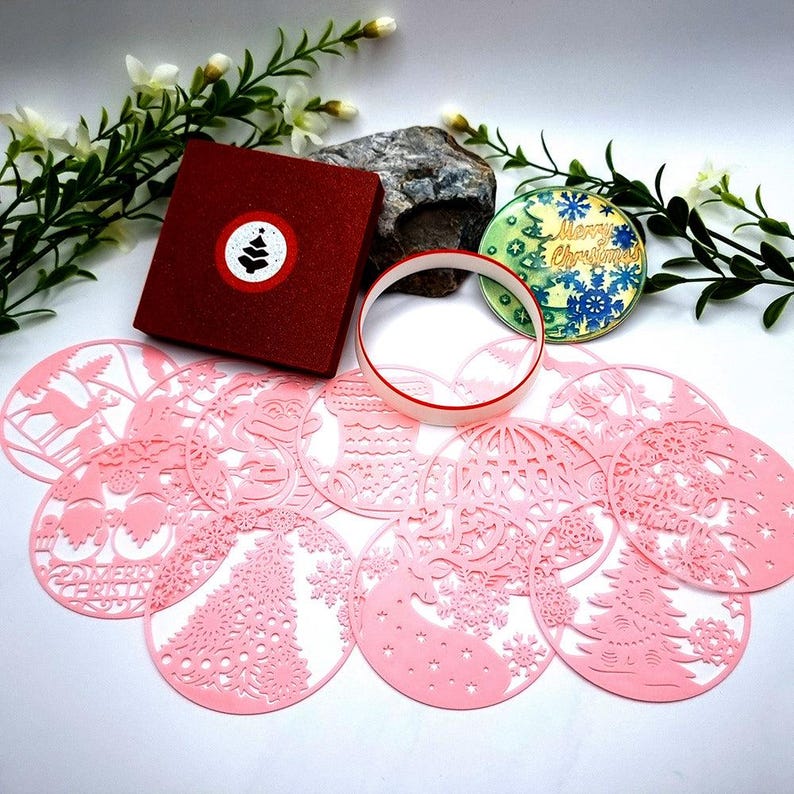 SweetyBijou Set of 12 Stencils - Christmas Collection