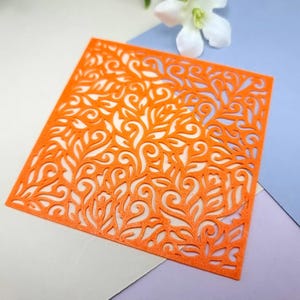 Leaves Floral Polymer Clay Stencil - Reusable Texture Tool image 1