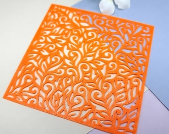 SweetyBijou Leaves Floral Stencil - Botanical Texture for Polymer Clay