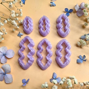 Ruffled Leaf Pendant Bail Clay Cutter Set #3 - 6 Sizes, 2.5-5 cm image 1