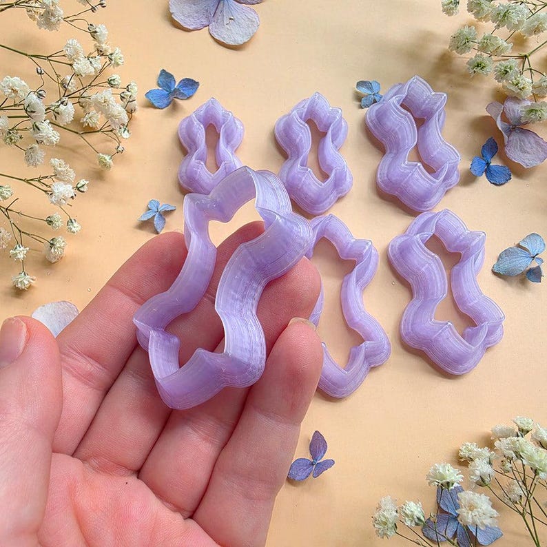 Organic Lobed Pendant Bail Clay Cutter Set #8 - 6 Sizes, 2.5-5 cm image 5