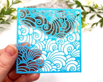 Shells - Ocean #7 Polymer Clay Stencil - Reusable Texture Tool