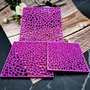 Deep Crackle Polymer Clay Stencil - Reusable Texture Tool image 7