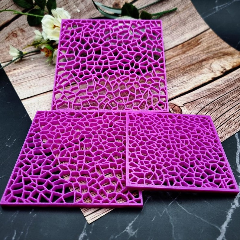 Deep Crackle Polymer Clay Stencil - Reusable Texture Tool image 7