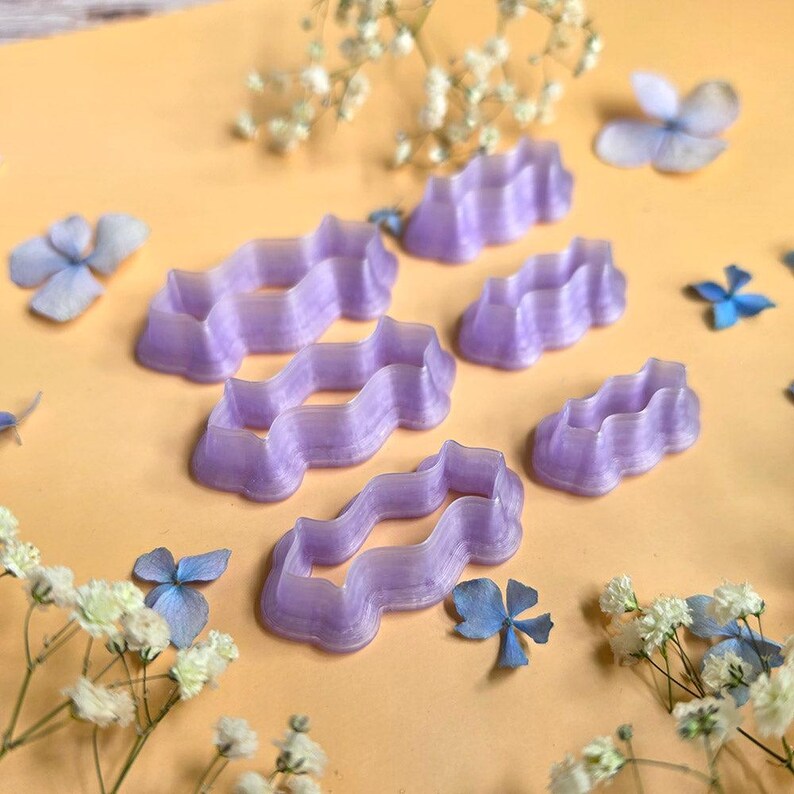 Wavy Bar Pendant Bail Clay Cutter Set #4 - 6 Sizes, 2.5-5 cm image 5