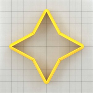 Star 4-Pointed, Wide - Set of 11 Clay Cutters Plastic Cutters SweetyBijou Tools
