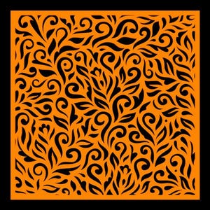 Leaves Floral Polymer Clay Stencil - Reusable Texture Tool image 2