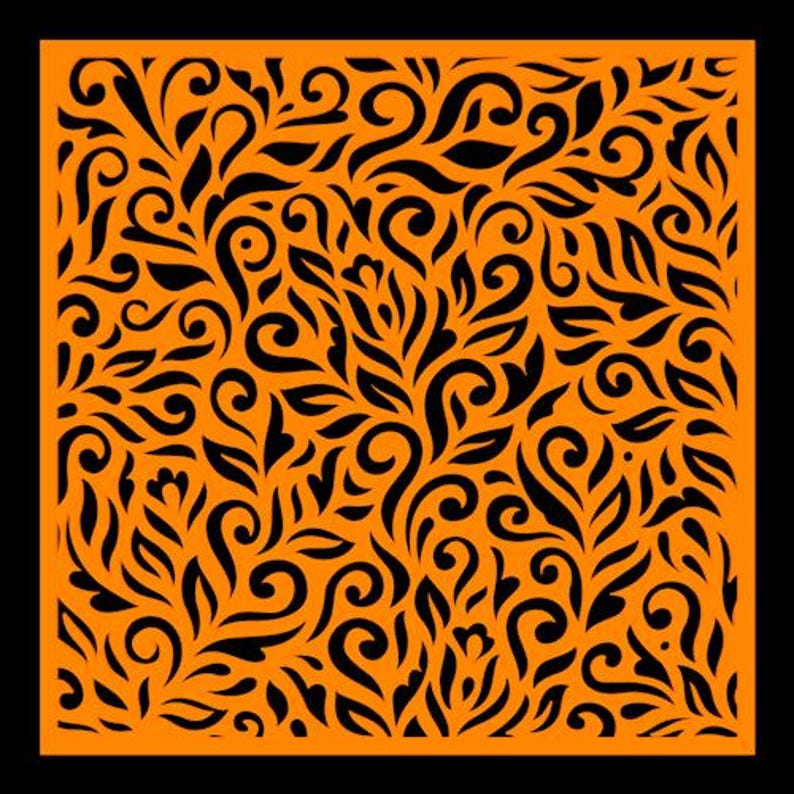Leaves Floral Polymer Clay Stencil - Reusable Texture Tool image 2