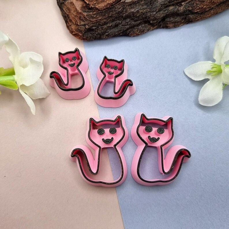SweetyBijou Cats Polymer Clay 2 Mirrored Cutters