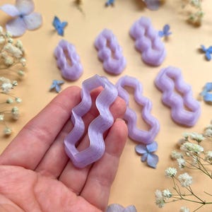 Wavy Ribbon Pendant Bail Clay Cutter Set #16 - 6 Sizes, 2.5-5 cm image 2