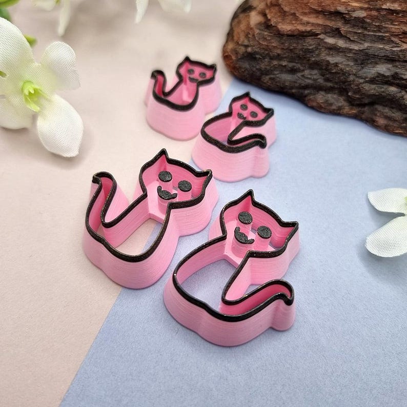 SweetyBijou Cats Polymer Clay 2 Mirrored Cutters