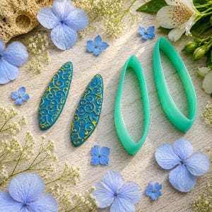 Swept Oval Polymer Clay Earring Cutter Pair #12 - 6 cm image 1