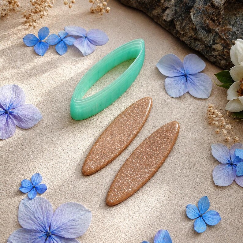 Schmaler Marquise-Ohrringausstecher aus Polymer Clay Nr. 32 – 6 cm Bild 7