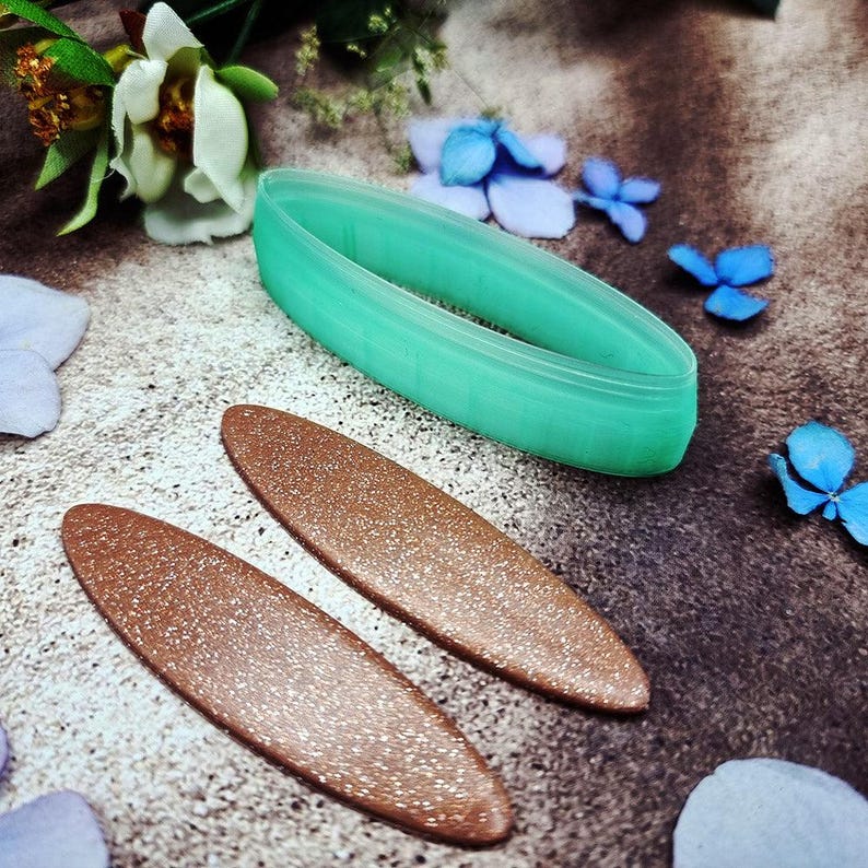 Schmaler Marquise-Ohrringausstecher aus Polymer Clay Nr. 32 – 6 cm Bild 4