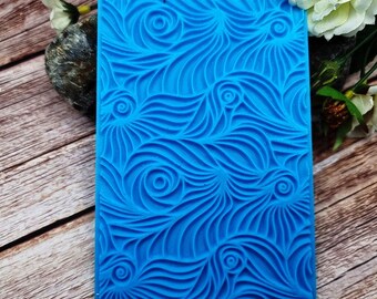Swirls Polymer Clay Texture Plate - Rigid Plastic, 12 x 8 cm