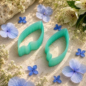 Flame Petal Polymer Clay Earring Cutter Pair #1 - 6 cm image 8