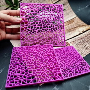 Deep Crackle Polymer Clay Stencil - Reusable Texture Tool image 6