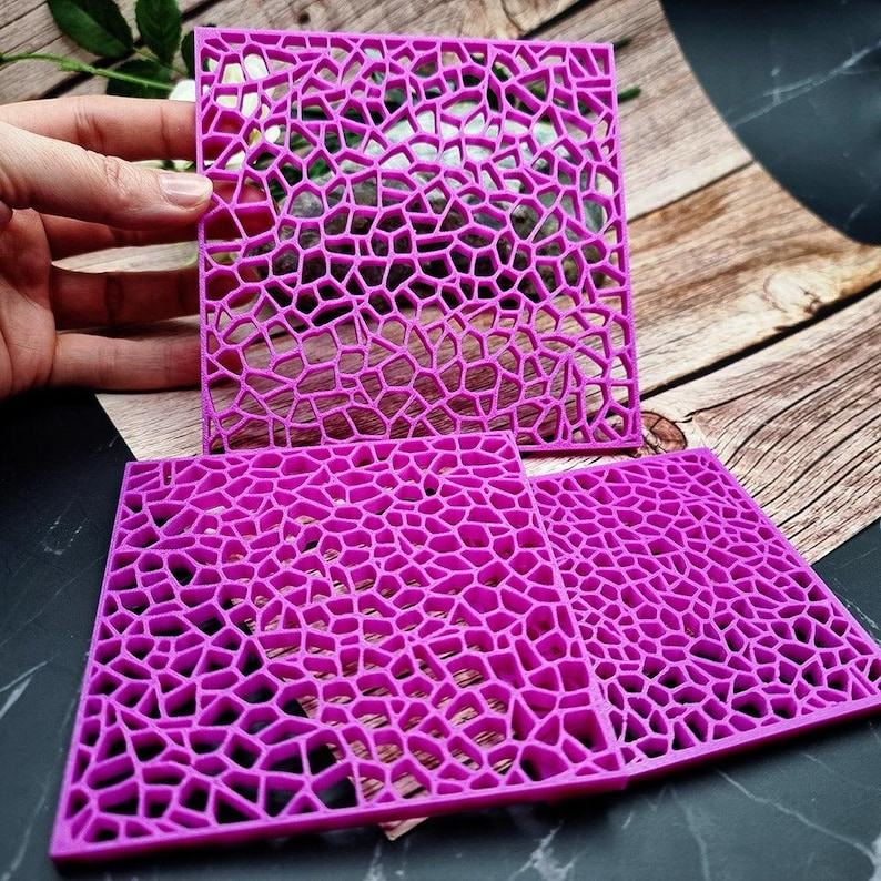 Deep Crackle Polymer Clay Stencil - Reusable Texture Tool image 6