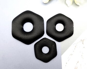 SweetyBijou Hexagon Central Donut Blanks - Oven-Safe Bakeable Bases for Polymer Clay