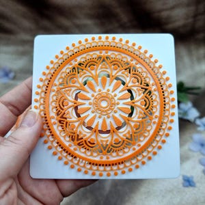 Mandala #5 Texture for Polymer Clay - 10 or 12 cm image 1