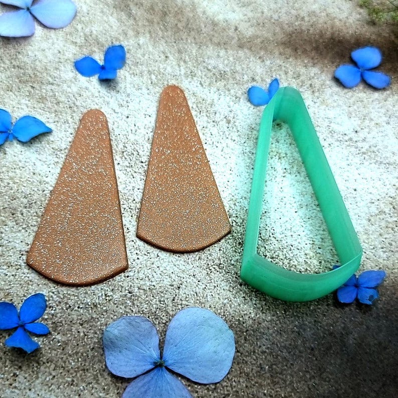 Slanted Wedge Polymer Clay Earring Cutter #16 - 6 cm image 7