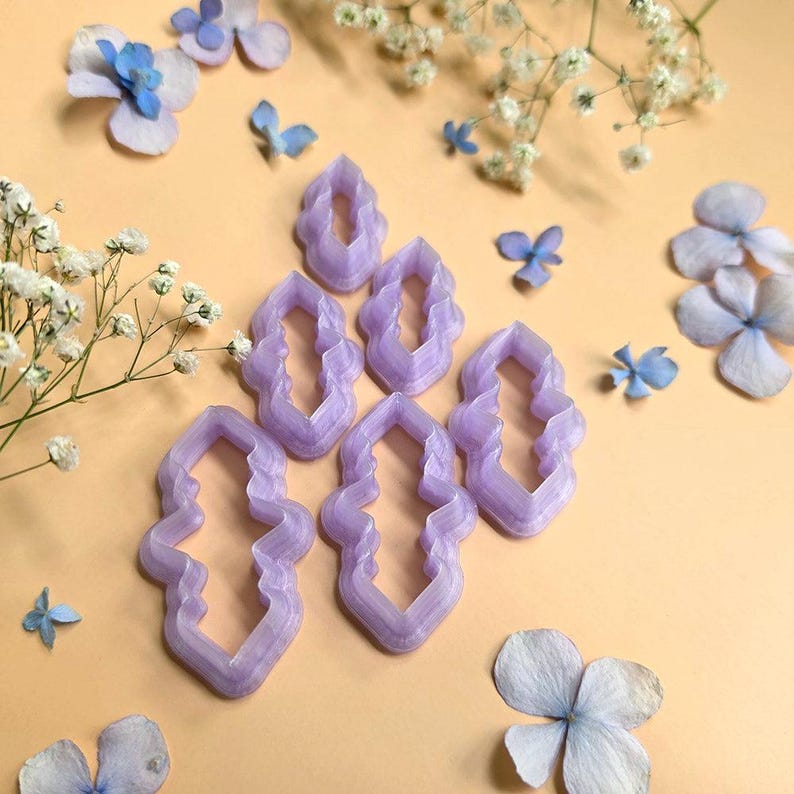 Scalloped Drop Pendant Bail Clay Cutter Set #5 - 6 Sizes, 2.5-5 cm image 1
