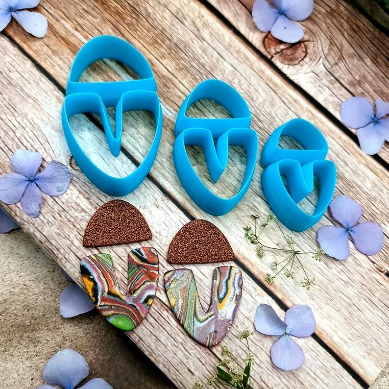 U-Shape Polymer Clay Cutter #4 - Two-Piece Design, Single Size or Set image 6